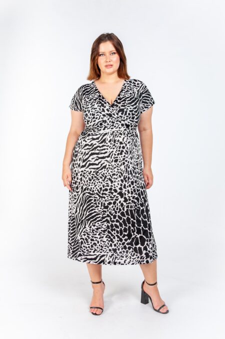 Κρουαζέ Φόρεμα Animal Print - Plus Size