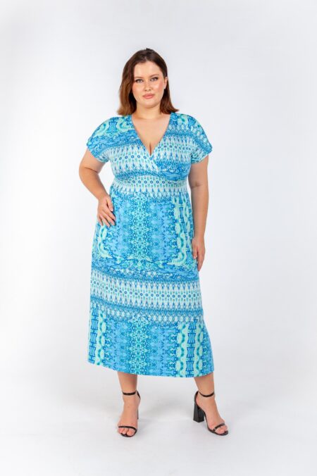 Κρουαζέ Μίντι Φόρεμα Plus Size - «Celean»