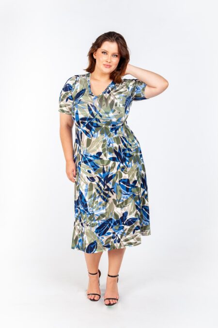 Κλος Φόρεμα Plus Size με V Λαιμόκοψη | Elaia